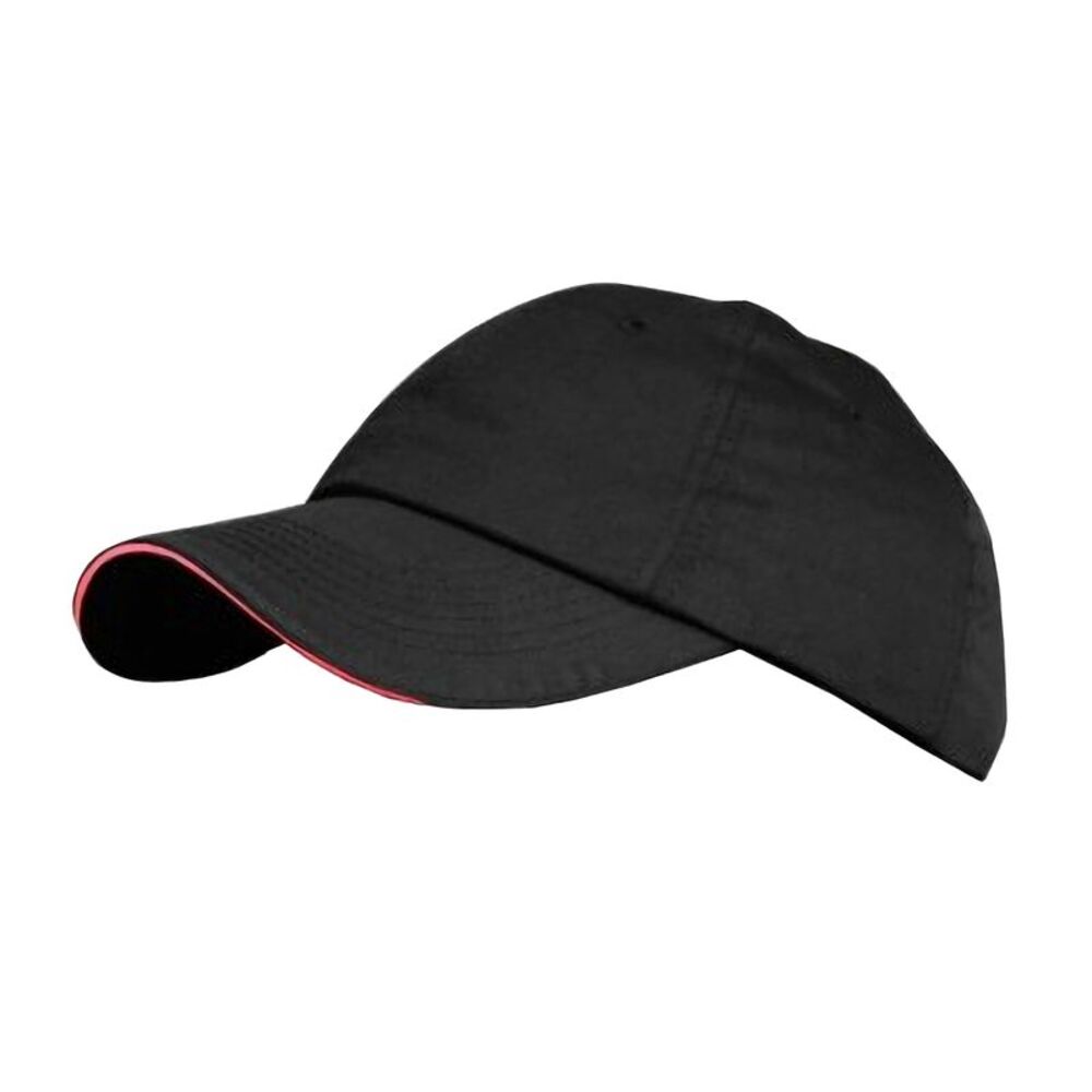 Result Plain  Heavy Brushed Baseball Cap / Black/Red